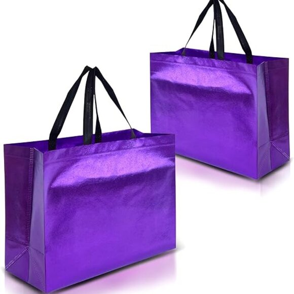 Purple Gift Bags XL Size – Set of 12 Reusable Extra Large Purple Gift Bags - Picture 1 of 4